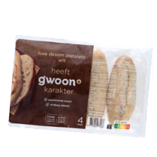 g'woon desem pistolets wit of meergranen